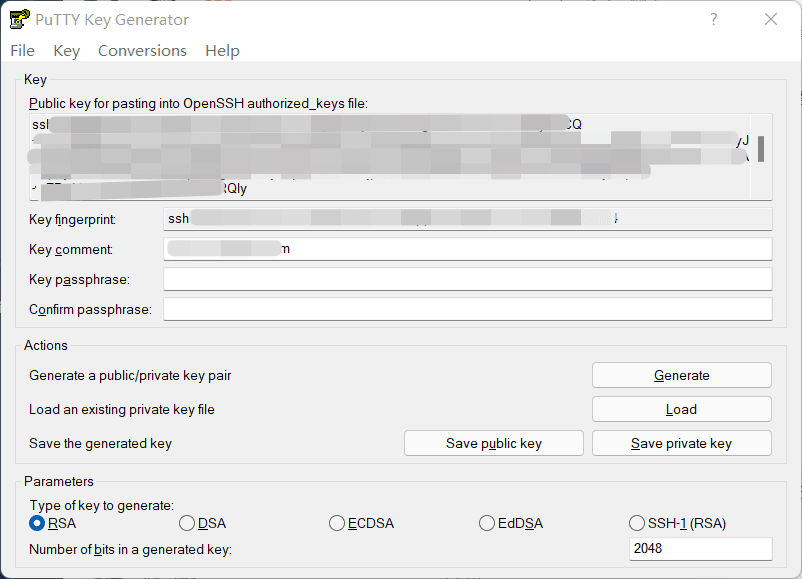 PuTTYgen 加载并识别 SSH 私钥